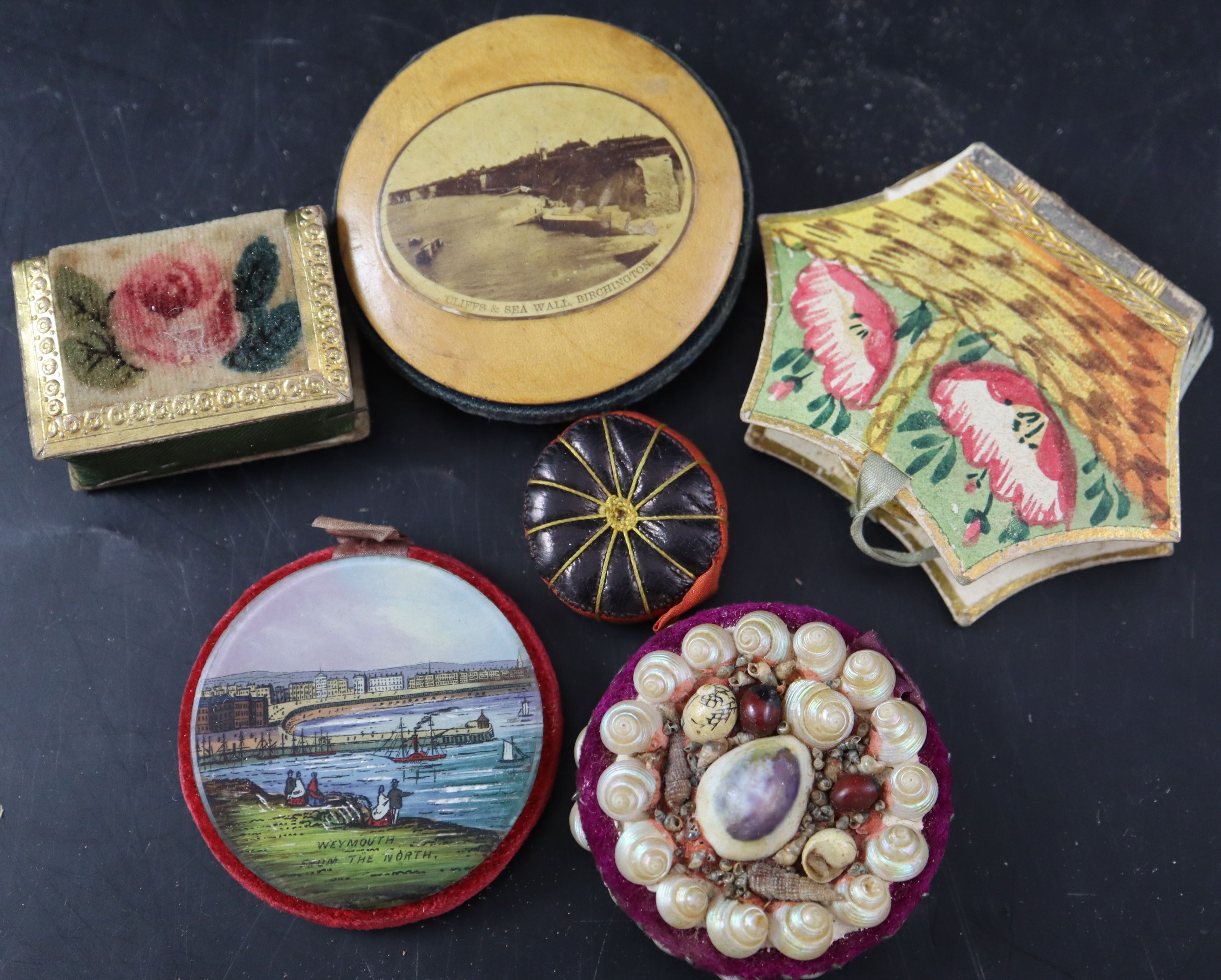 Ten assorted 19th century pin cushions